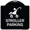 Signmission Reserved Stroller Parking W/ Graphic Heavy-Gauge Aluminum Sign, 18" x 18", BW-1818-22985 A-DES-BW-1818-22985 - alternate 1